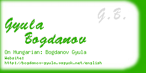 gyula bogdanov business card